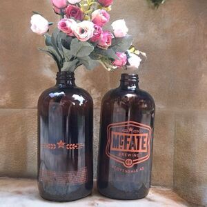 McFate Brewing Co. Scottsdale AZ Brown Glass Beer Bottles Set of 2